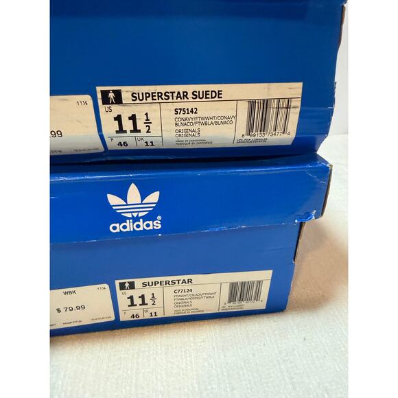 Adidas Superstar Originals Lot Mens Size 11.5 Suede Foundation Classic 4 Pairs - Picture 4 of 8